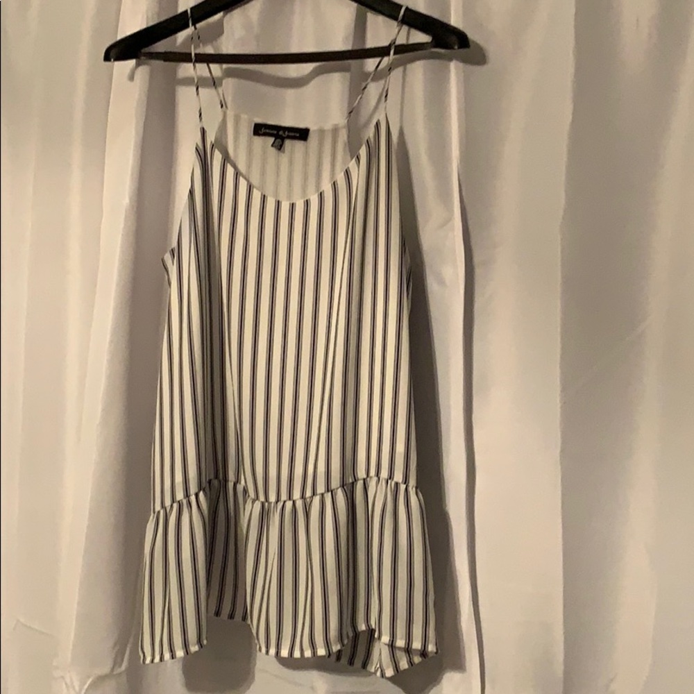 Black and white striped tank